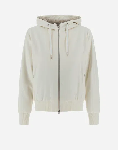 Herno カシミアシルク Resort ボンバージャケット In Ivory