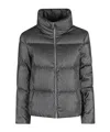 Herno Metallic-effect Quilted Jacket In Gray
