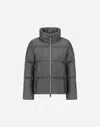 Herno Metallic Corduroy Down Jacket In Gray
