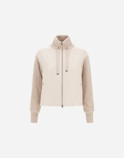 Herno Resort Jacket In Cashmere Silk In White