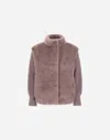 Herno Resort Jacket In Faux Mink Fur In Brown