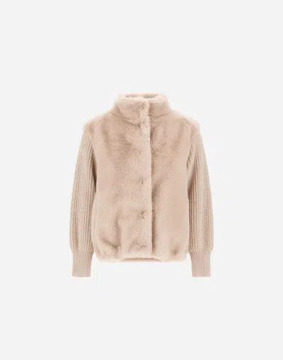 HERNO HERNO "RESORT" JACKET IN FAUX MINK FUR