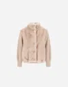 Herno Resort Jacket In Faux Mink Fur In White