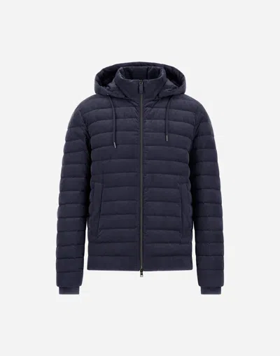 Herno Resort Jacket In Light Corduroy In Blue