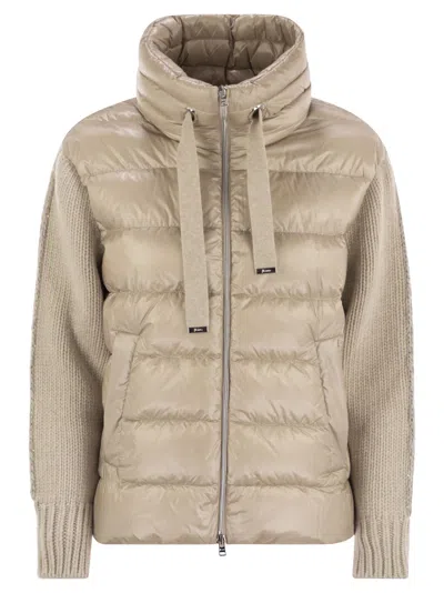 Herno Resort Jacket In Ultralight Nylon And Mesh In Brown