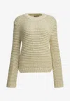 Herno Sequin-embroidered Alpaca-blend Corn-stitch Sweater In Cream