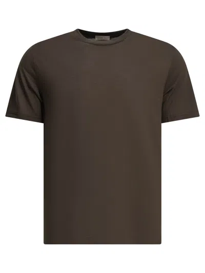 Herno "resort Lana" Crew Neck T Shirt In Brown