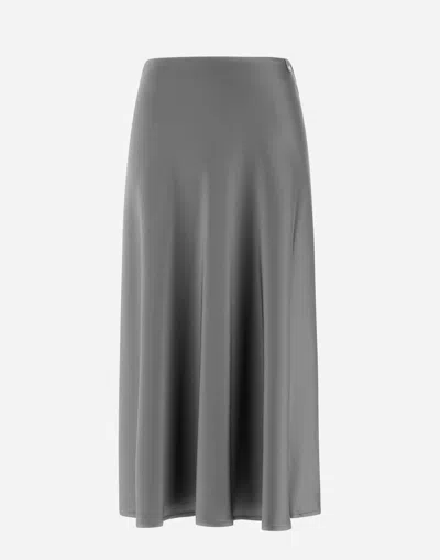 Herno Resort Skirt In Satin Effect In Grey