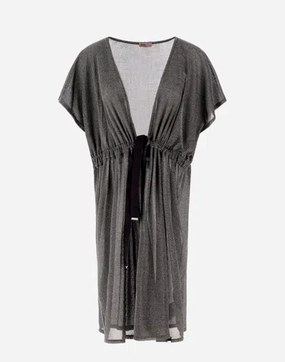 Herno シャインスルー Resort カーディガン In Light Grey