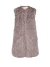 Herno Resort Light Lilac Fullness Faux Fur Resort Vest In Pink