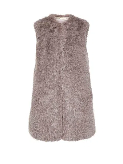 Herno Resort Light Lilac Fullness Faux Fur Resort Vest In Pink