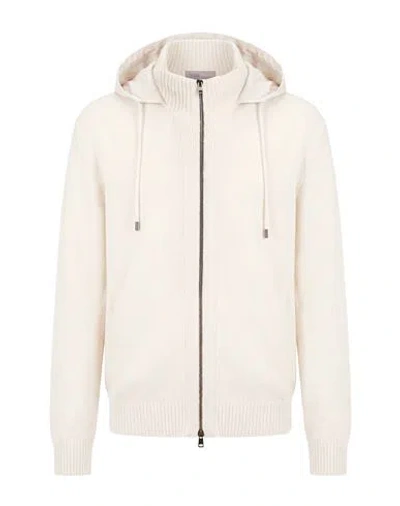 Herno Resort Man Cardigan Cream Size 44 Cashmere, Silk In White