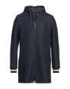 Herno Resort Man Coat Navy Size 44 Virgin Wool, Polyamide, Acrylic, Wool, Elastane In Blue