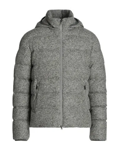 Herno Resort Man Puffer Grey Size 38 Wool, Polyamide, Silk In Gray