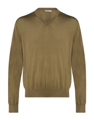 Herno Resort Man Sweater Military Green Size 40 Virgin Wool