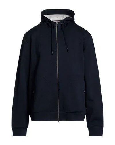 Herno Resort Man Sweatshirt Midnight Blue Size 46 Wool, Polyamide In Black