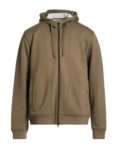 Herno Resort Man Sweatshirt Military Green Size 46 Wool, Polyamide In Brown