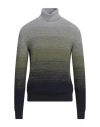Herno Resort Man Turtleneck Military Green Size 40 Virgin Wool In Green