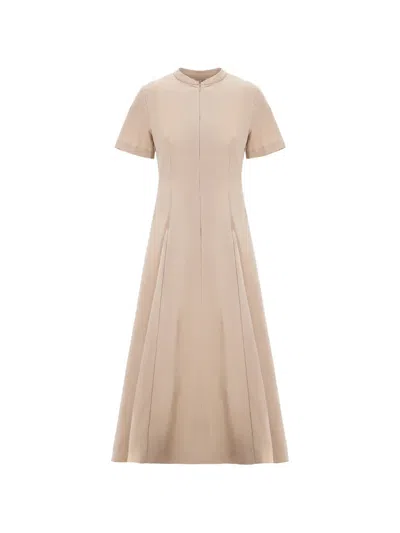 Herno Resort Midi Dress In Neutrals