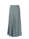 Herno Resort Midi Skirt In Envers Satin In Blue