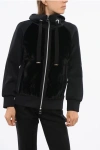 Herno Resort Mock Neck Sweatshirt With Eco-fur Front In Black