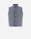 Herno コットンエフェクト デニム Resort ベスト In Navy Blue