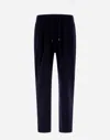 Herno Resort Trousers In Coupled Wool Pique In Navy Blue