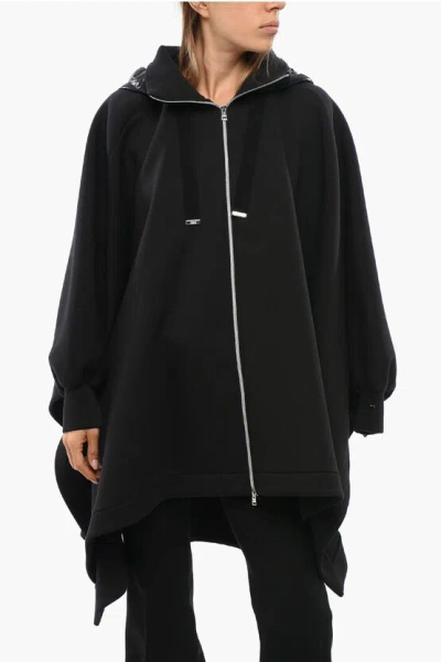 Herno Resort Neoprene Jacket With Bat-wing Sleeves And Nylon Hood