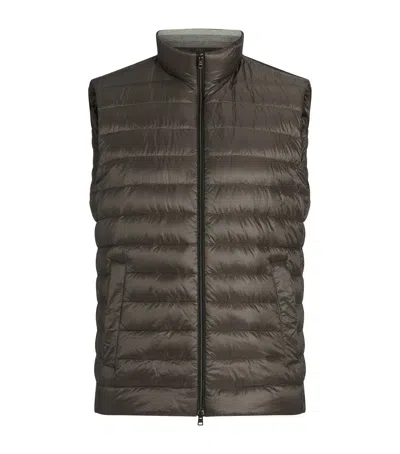 Herno Resort Padded Down Gilet In Brown
