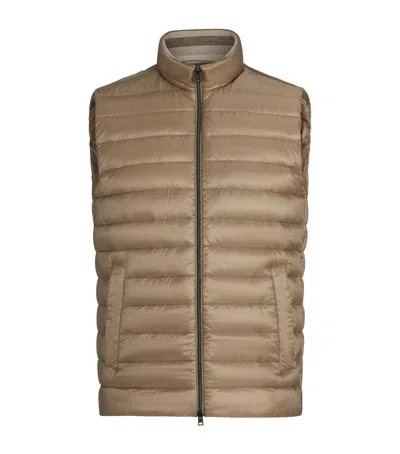 Herno Resort Padded Down Gilet In Gray