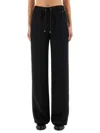 Herno Wide Leg High Waist Satin Trousers For Women In Black