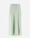 Herno Resort Skirt In Satin Effect In Pastel Green