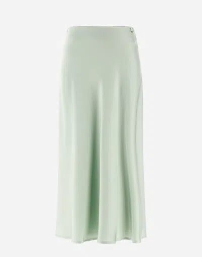Herno Resort Skirt In Satin Effect In Pastel Green