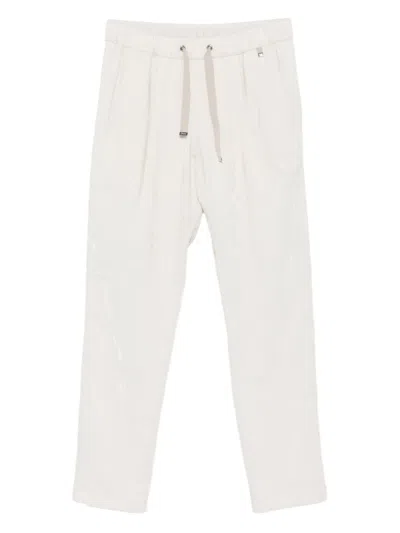 Herno Resort Pleated Drawstring Trousers In Metallic
