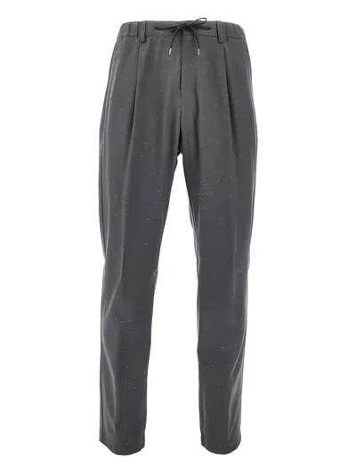 Herno Resort Pleated-front Trousers In Gray