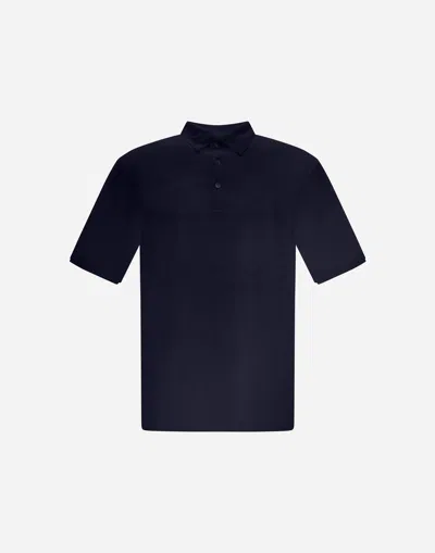 Herno Resort Polo Shirt In Basic Cotton In Blue