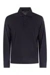 Herno Resort Polo Shirt In Soft Wool Knit In Blue