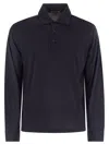 Herno Resort Polo Shirt In Soft Wool Knit In Blue