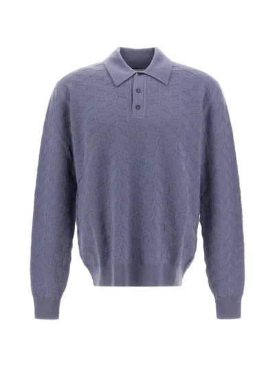 Herno Resort Polo-collar Sweater In Blue