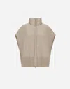 Herno Resort Poncho In Knit & Nylon Ultralight In Neutral