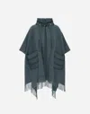Herno Resort Poncho In Warmy & Nylon Ultralight In Blue