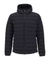 Herno Midnight Blue Stretch Nylon Jacket In Black