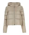Herno Sand Nylon Down Jacket In Nude