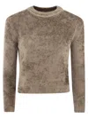 Herno Resort Pullover In Chenille Knit In Nude & Neutrals