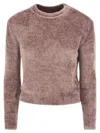 Herno Resort Pullover In Chenille Knit In Pink