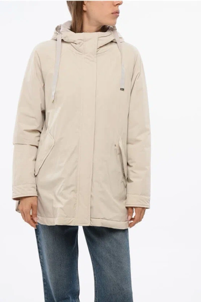 Herno Resort Quilted Jacket With Hidden Closure In Neutral