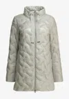 Herno Resort Quilted Long Down Jacket In Multi