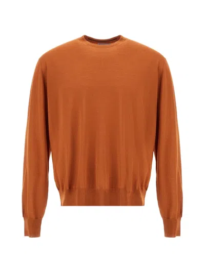 Herno Resort Ribbed-trim Sweater In Orange
