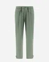 Herno Resort Trousers In Light Nylon Stretch In Sage