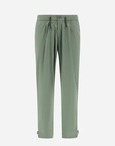 Herno Resort Trousers In Light Nylon Stretch In Sage
